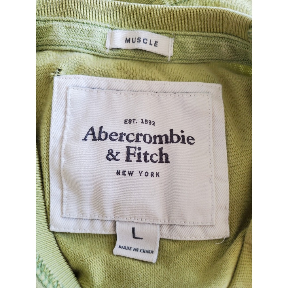 Vintage Y2K Abercrombie & Fitch Mens Muscle Fit t-shirt Large Puff Spellout - Picture 2 of 10